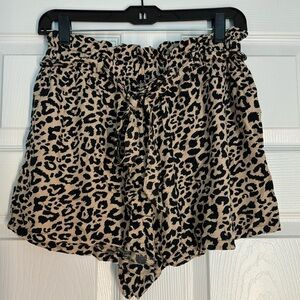 Cheetah ultra high rise Hollister waist tie shorts